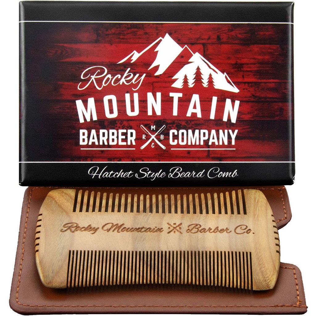 Gaya Kapak Alami Sandalwood untuk Rambut - Anti- Static & Tanpa Ular, Tooth Wide & Fine Contour Brush Best for Beard & Moustache dengan Pouch Kasus Membawa