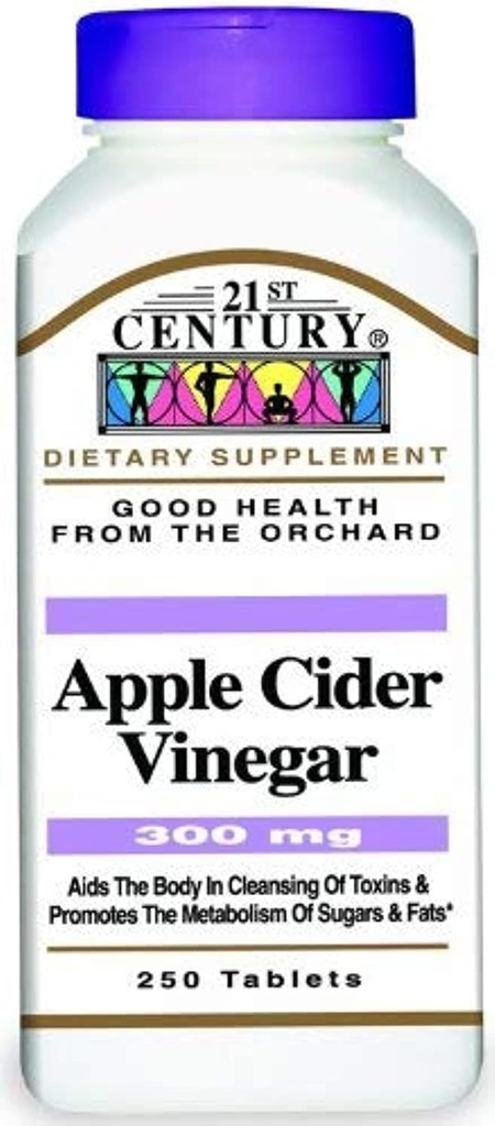 21 Century Apple Cider Vinegar 300mg Tablet, 250 Cacah (Paket 2)