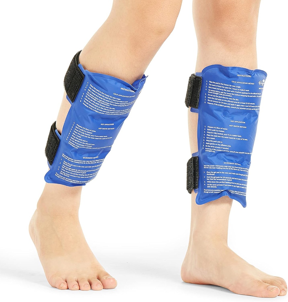 BODYPROX Shin Split Ice Pack 2 - Bisa digunakan kembali Cold and Hot Wrap untuk Shin Splints Pain Relief, Fleksible Ice Pack untuk Runners