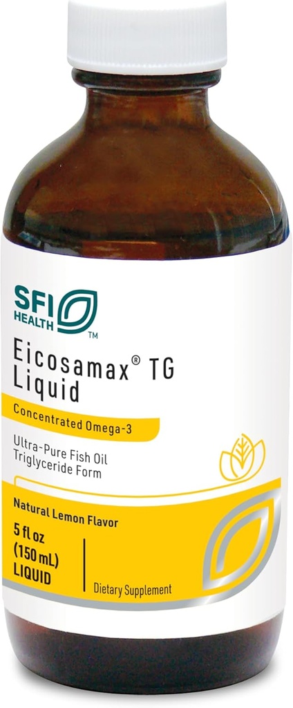 Klaire Labs SFI Health Eicosomax TG Fish Oil - Ultra Pure Omegaga- 3 Pil Minyak Ikan dengan EPA / DHA - Disustalkan Sodified - Natural Lemon Flavor untuk Tidak Ikan Burps atau Aftertaste (30 hamba / 5 oz)