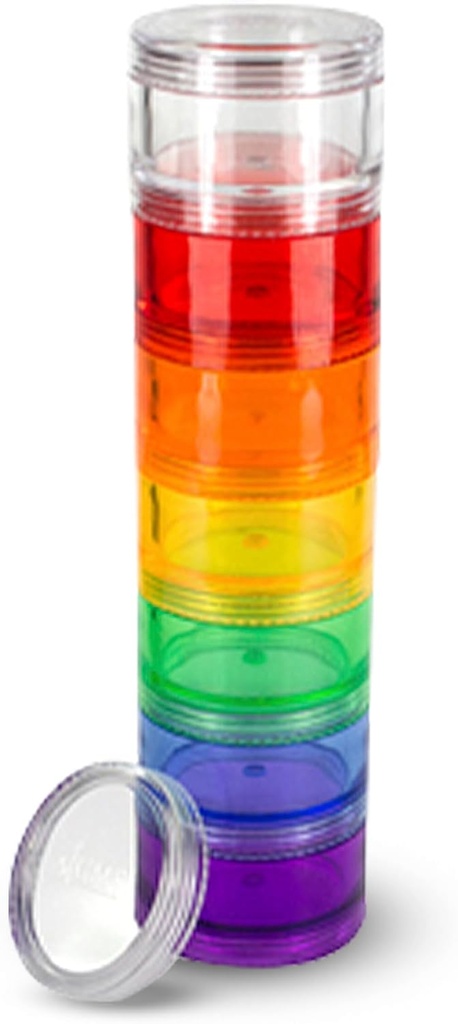 7 Day Medicine Pill Organizer - Kotak Pil Stackable - Fits Little Tablet & Vitamin Suplemen, Jauhkan Obat Harian Anda Diorganisir di Satu Place - Medium - Rainbow