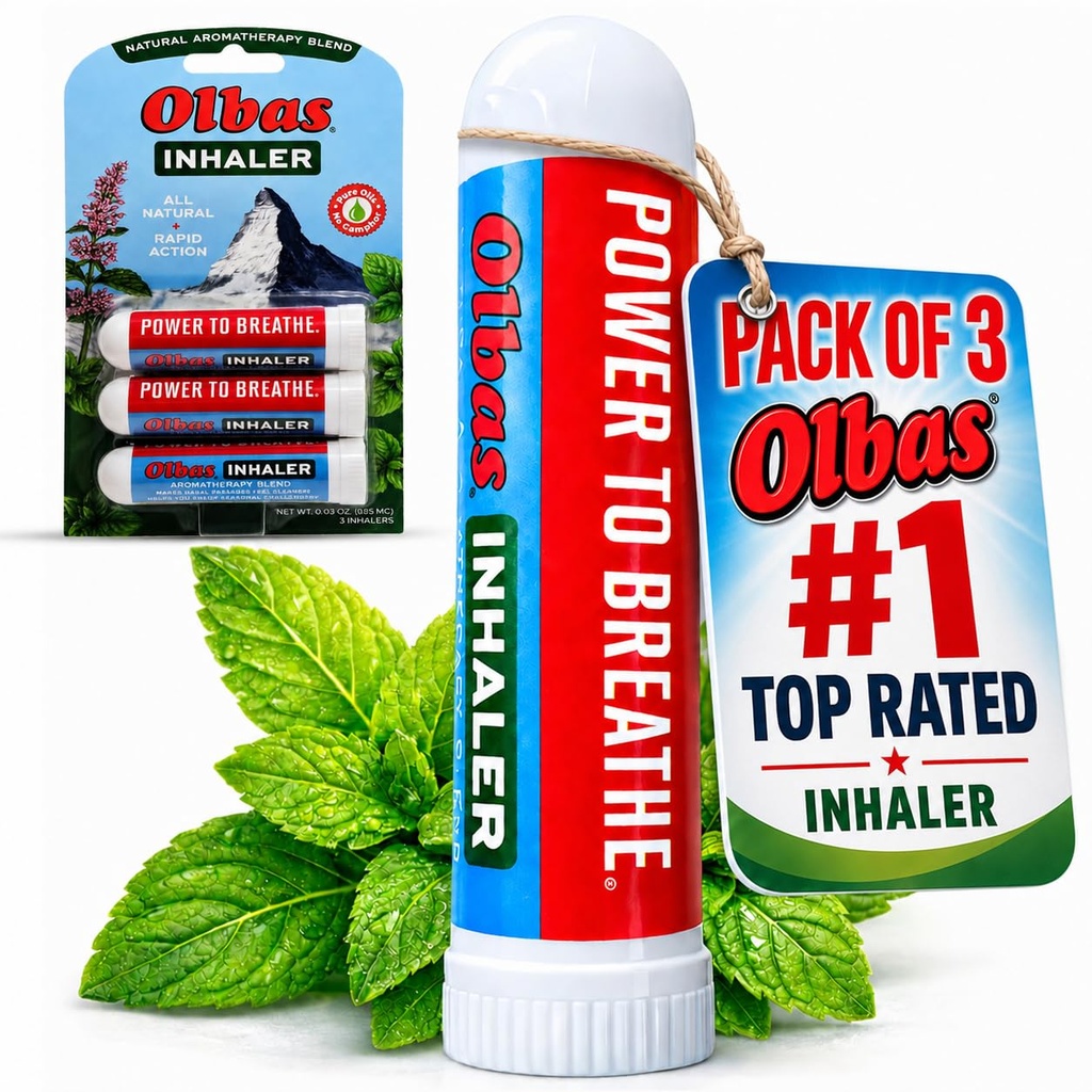 Olbas Nasal Relief Inhaler Aromatherapy / Aromatic Inhaler, 0.01 Oz, 3-Pack