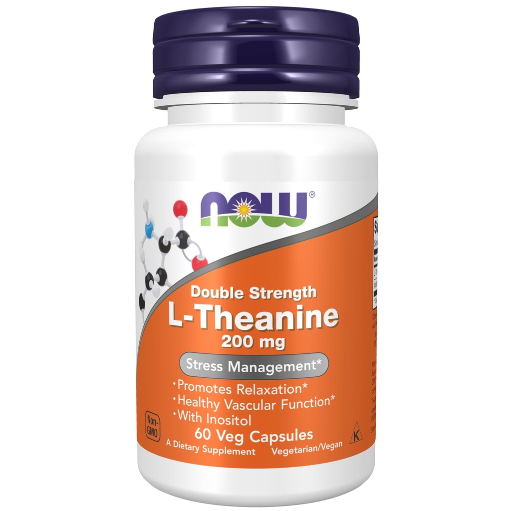 SNOW Foods Suplemen, L-Theanine 200 mg dengan Inositol, Stress Management *, 60 Veg Capsules