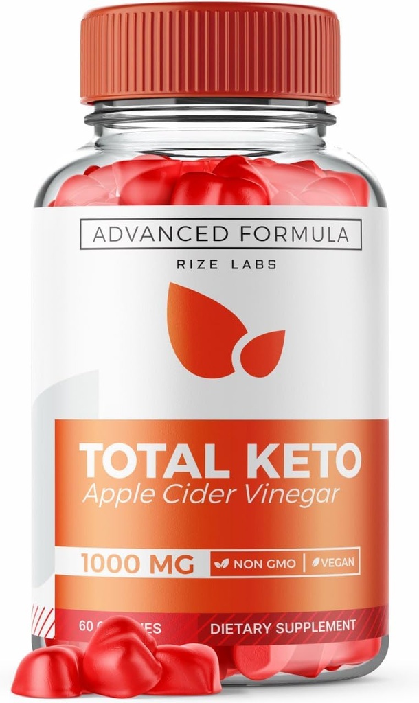 Rize Labs Total Keto Apple Cider Vineger Gummies for Advanced Weight Loss, Keto Suplemen Kehilangan Belly Fat, Gummy Review, Maximum Power Formula, Gomita (60 Gummies)