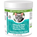 HANYA NATURAL PET Ultimate Senior Farine Multivitamin w / Taurine & L- Lysine - Powder Tambahan untuk Kucing Dewasa & Tua - Imune & Gabungan - Lengkap Vitamin Formula, 3.2oz