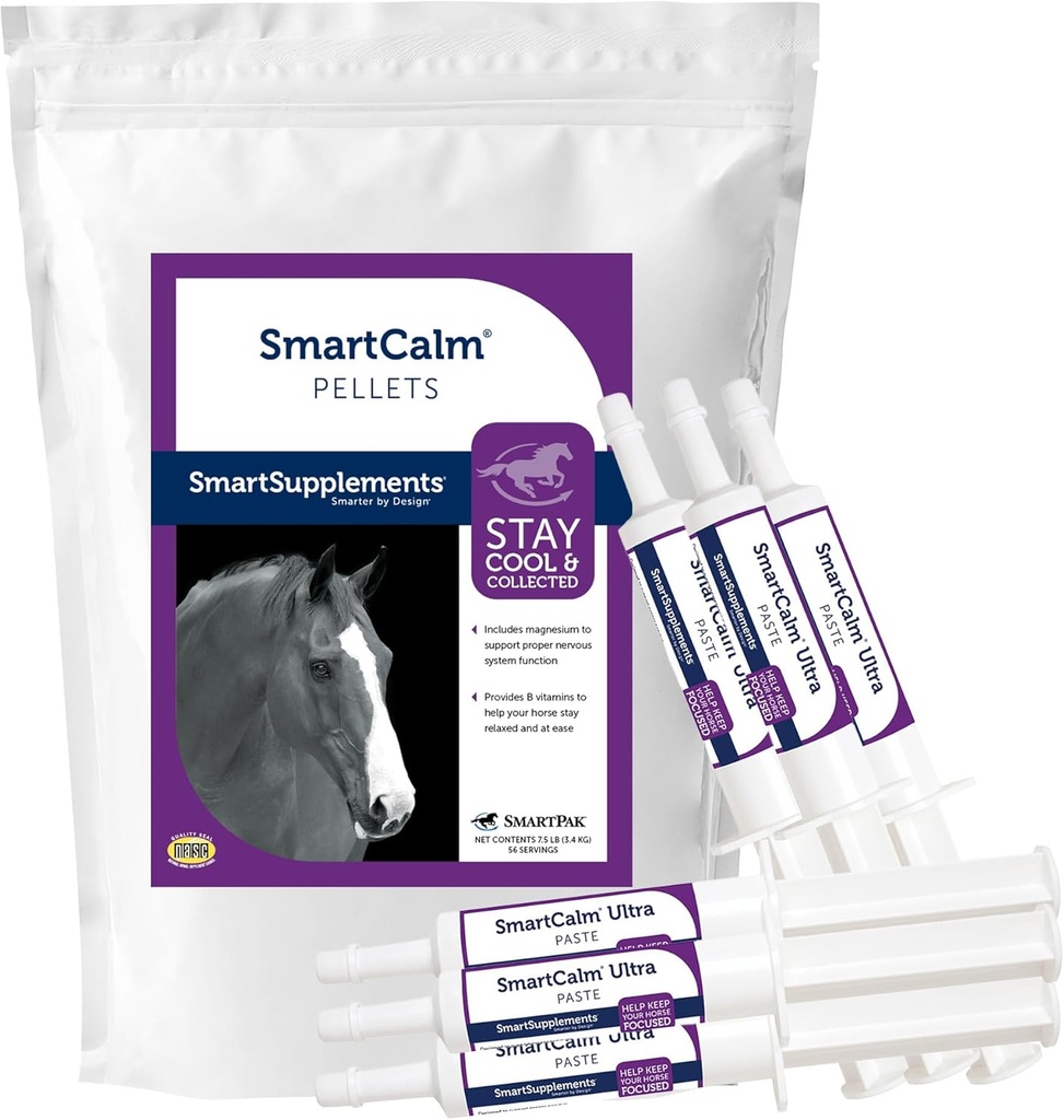 SmartEquine SmartCalm Pellets & SmartCallets Ultra Tempel 6 Tubes Bundle, Horse Calming Supplement; No Added Sugar Or Herbs, Dietary Equine Supplement