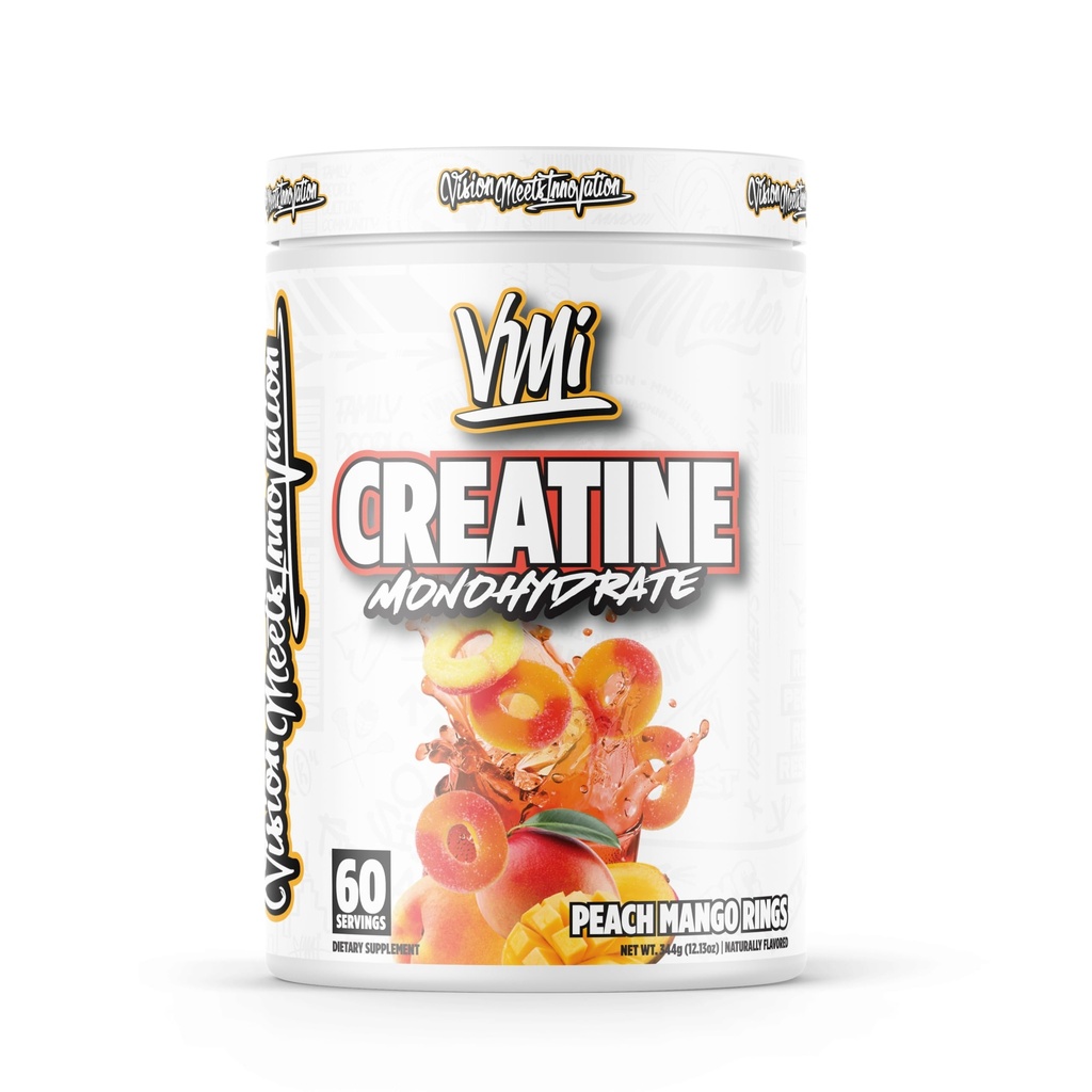 VMI Sportine Creatine Monohydrate Powder Mass - Strol- Power 14; 5 Grams per Serving (60 Servings, Cincin Mangga Peach)