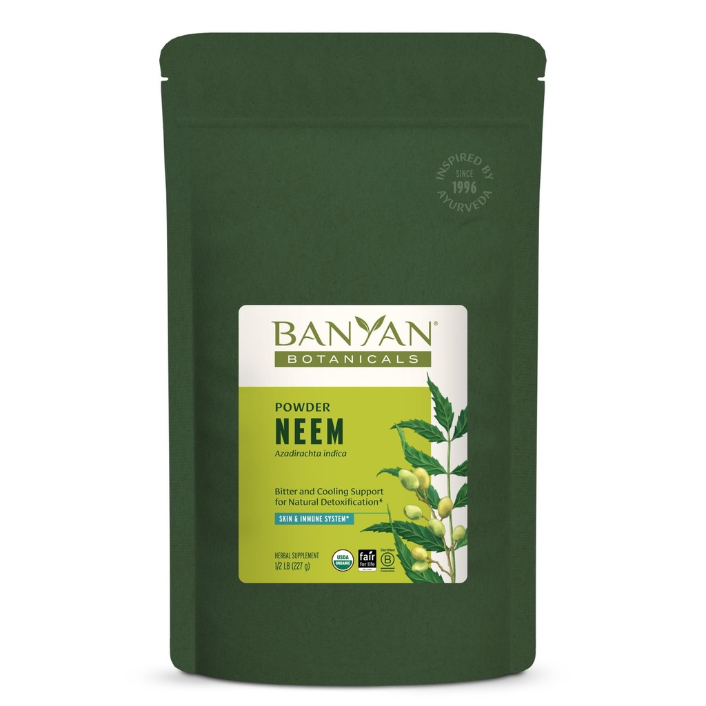 Banyan Botanicals Needer - Organic Azadirachta Indica - Purifying Ayurvedic Herb for Heally Skin & Blood * - 1 / 2 lb.