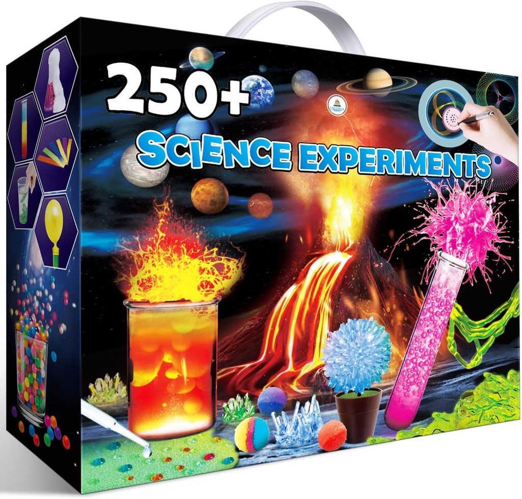 UNGLINGA 250 + Science Eksperiments Kits, Boys Girls Toys Birthday Gifts Ides, Kimia Set, S.T.E.M Proyek Pendidikan Aktivitas, Kotak Ilmiah Volcano