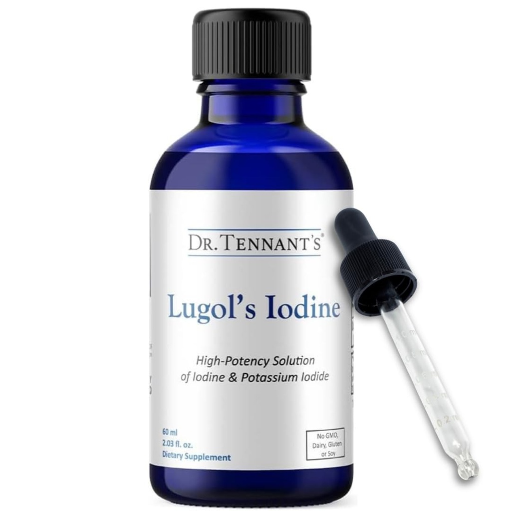Iodin cair Dr. Tennant menjatuhkan 2 Fl Oz 124; Solusi Lugol dengan Potasium Iodide 124; Membantu Thyroid Fungsi, Hormonal Saldo, dan Kebal Kebal