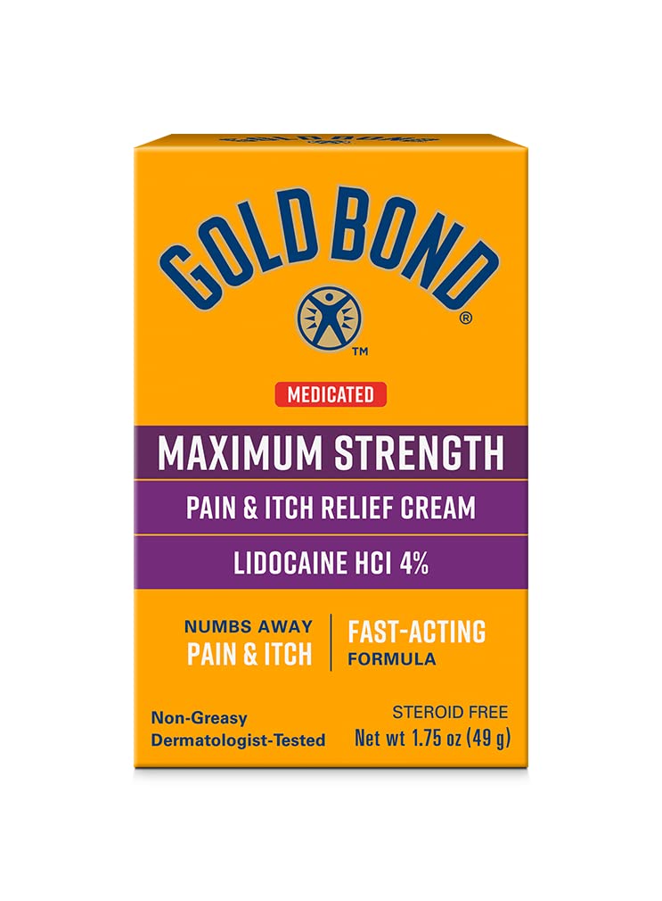 Gold Bond Obat Maksimal Kekuatan Pain & Itch Relief Cream, 1.75 oz., dengan Lidocaine