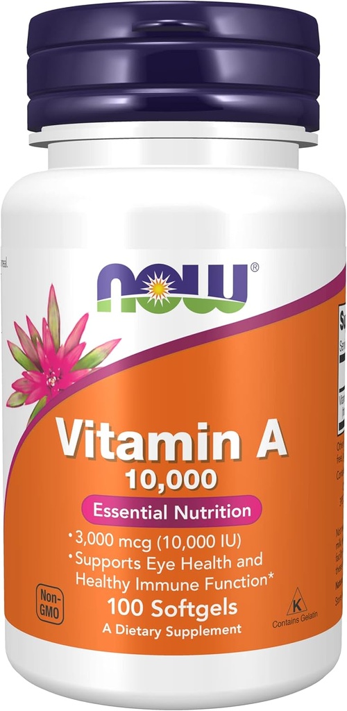 Vitamin A 10.000 IU, 100 Sgels by Now Foods (Paket 3)