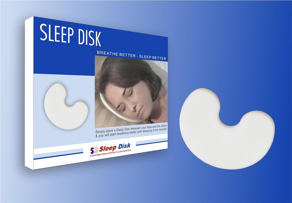 Sleep Disk by Dr. Organizer - Breathe Easier & Sleaking Better with Ergonomic Foam Disc - Reduces Snoring, Boosts Airflow, Protects Skin & Emidains - Great for Allergies & Comfort at Night
