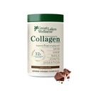 Great Lakes Wellness Collagen Peptides Powder untuk Skin, Hair, Nails, Joints & Distraffed - Chocolate Flavored - Quick Dissolve Hydrolyzed, Non- GMO, Kosher - 10 oz