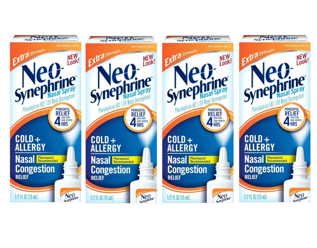 Neo- Synefrin Nasal Spray, Ekstra Kekuatan Formula, 0.50 Ounces masing-masing (Nilai Paket 4)