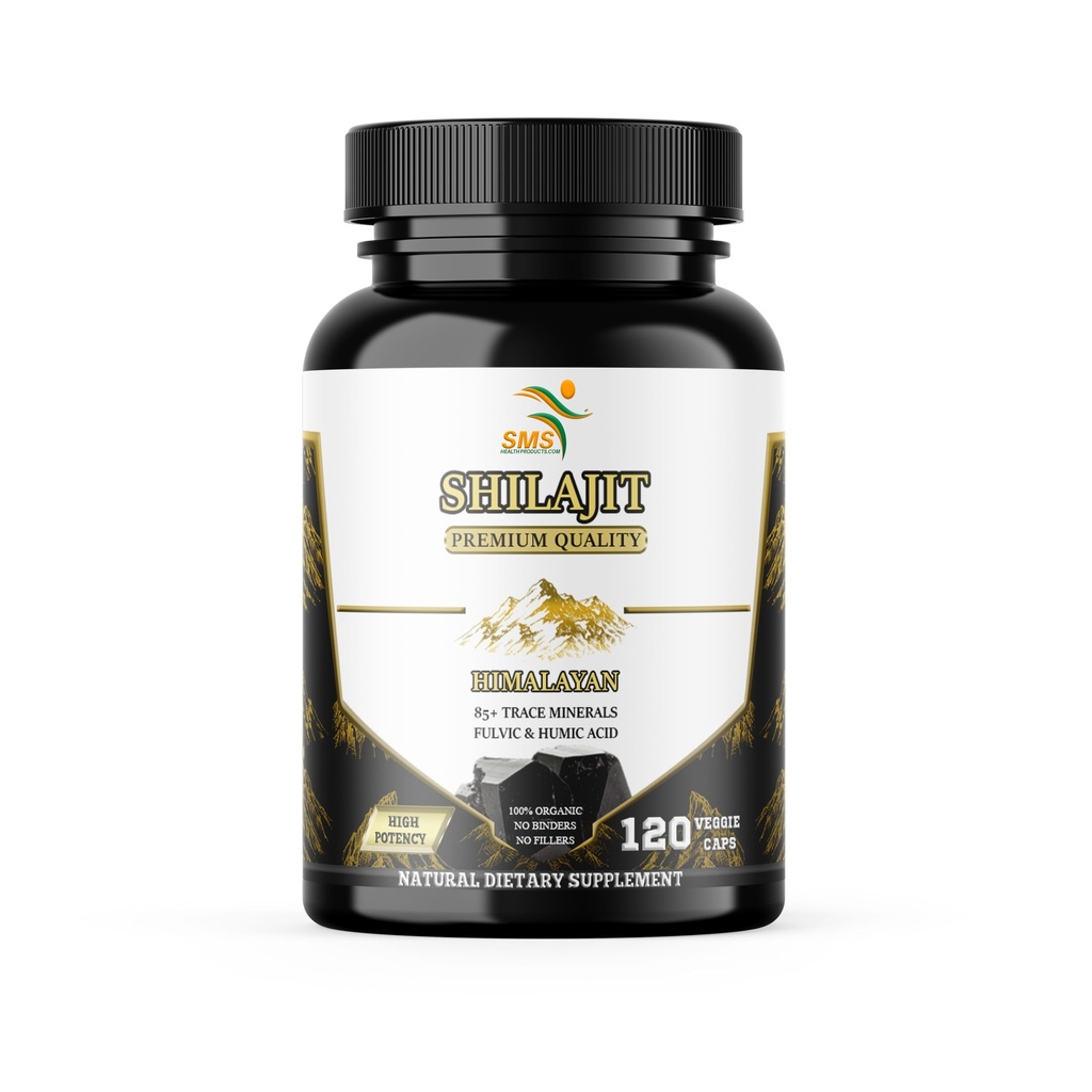 Shilajit Pure Himalaya Capsules (Fulvic Acid Suplement) 1.000mg dari Ekstrak Organik Shilajit per Serving, 120 Cacah (85 + Trace Mineces, Tidak Ada Pengisian, Tidak Ada Binders)