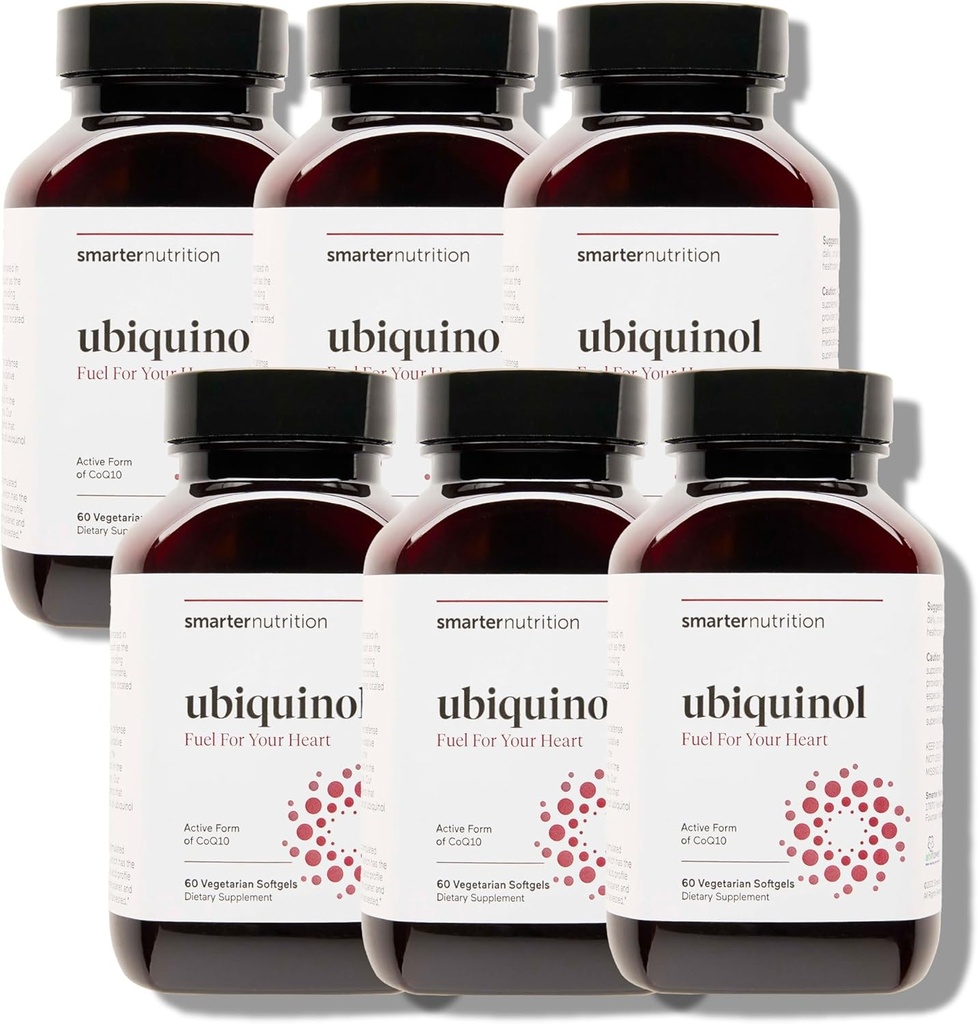 SMARTERNUTRISI Ubiquinol 100mg + Natural Plant-Based Omega 3 6 9 - Clinical Studied Ahiflower £Oil - Ultra Absorpsi CoQ10 for Heart Support - Non-GMO - 360 Softgels [180- Day Supply]