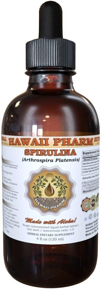 Spirulina Spirulina Extract, Organik Spirulina (Arthrospira platensis) Tacture, Herbal Suplemen, Dibuat di AS, 2 flanz