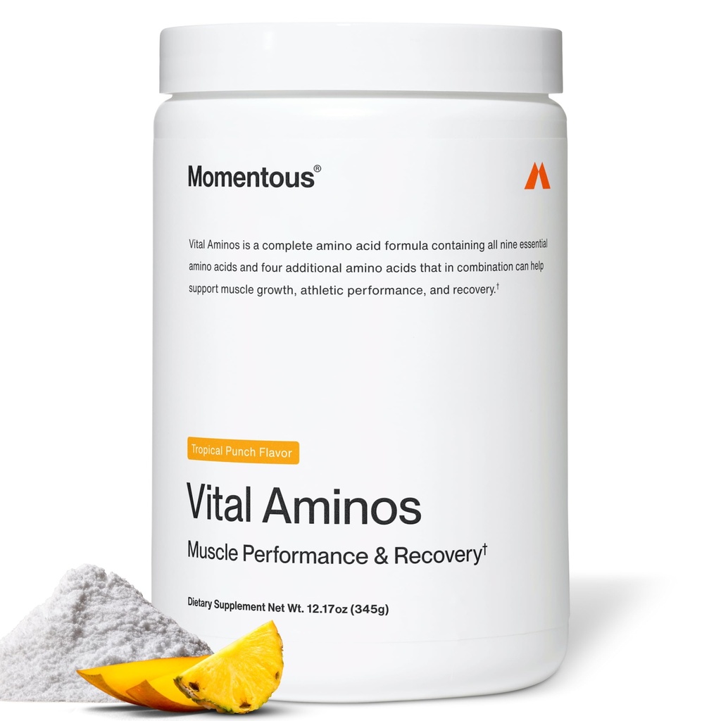 Persediaan Metal Aminos - BCAA & EAA - Tropis Punch - NSF Disahkan untuk Sport - GMO- & Gluten- Free - 30 Servis - Paket May Vary
