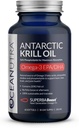 Wild Caught Antartika Krill Oil 500MG, 60 Softgels, Superbaost Omega 3 Suplemen, EPA & DHA, Astaxanthin, Choline, 56% Phospholipids, Terlatih, Tidak Ada Minyak Ikan, Vanilla Flavor