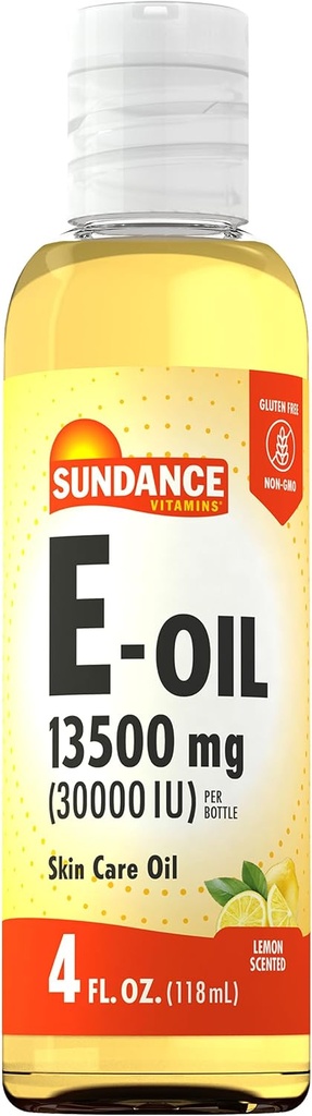 Sundance Vitamin E-Oil untuk Skin 124; 13500 mg (30000 IU) 4; 4 Fluid Ounces 124; Lemon Dianggap 124; Non-GMO dan Gluten Free Suplemen