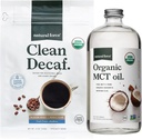 Natural Force Organic Clean Decaf Coffee + Organic MCT Oil Bundle - 100% Pure Coconut MCTS & Mold & Mycotaxin Free Coffee - Non-GMO, Keto, Paleo, dan Vegan - 12 Oz dan 32 Oz
