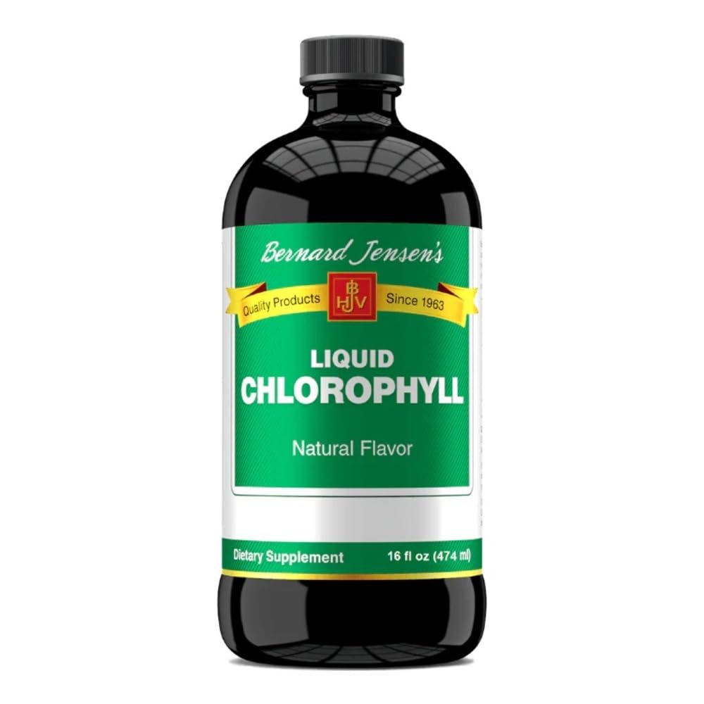 Bernard Jensen 's 100% Pure Natural Chlorofil Flavor Liquid Suplemen 124; Promotes Alkali Ph 124; Membantu Cleanse Blood 124; 16 Fluid Ounce (474 ml)