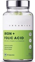 Iron + Folic Acid Suplement with Zinc, Vitamin C & Vitamin B12 124; 60 Veg Capsules 126; Supports, Imunity and Energy 124; Enhances Iron Absorpsi 124; untuk Kedua Pria & Women