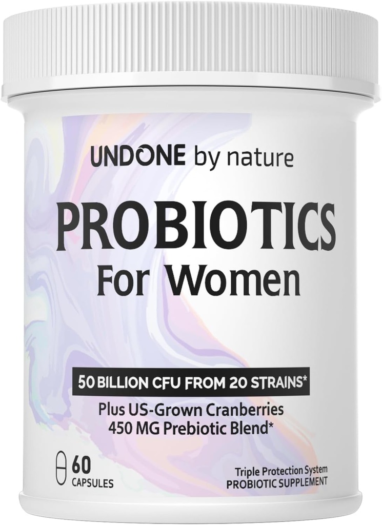 Probiotik untuk Perempuan, 50 Miliar CFU Women 's Propoletic with Prestice, Plus US Grown Cranberry, GI Support, Women' s Health, Triple Protection System, Delayed Release, 60 Capsules