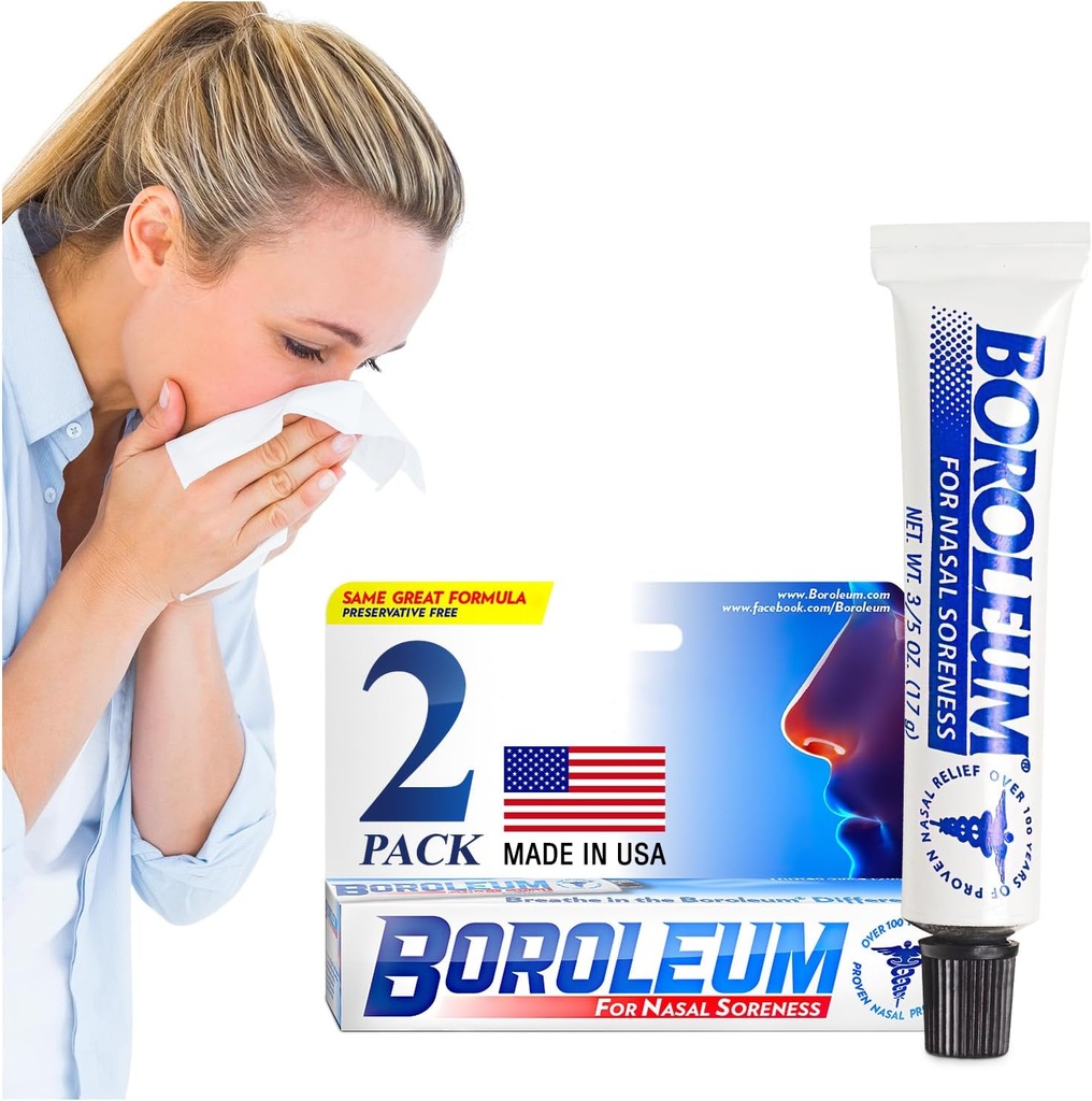 Boroleum (2-Pack for Nasal Soreness, 17 Grams, 3 / 5 Ounce Tube
