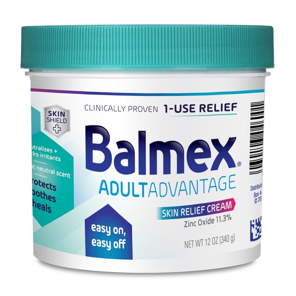 Balmex Dewasa Relief Barrier Cream For Incontinuence Care, Easy- On, Easy- Off, 12oz