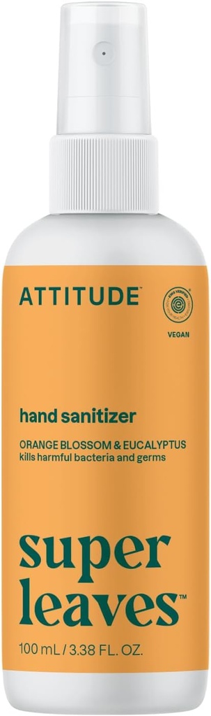Santizer TAKTIDE Hand Spray for Dewasa dan Anak-anak, EWG Verified, Kills Bakteria dan Germs, Vegan, Orange Blossom & Eucalyptus, 3.38 Fl Oz (Botol Semprot)