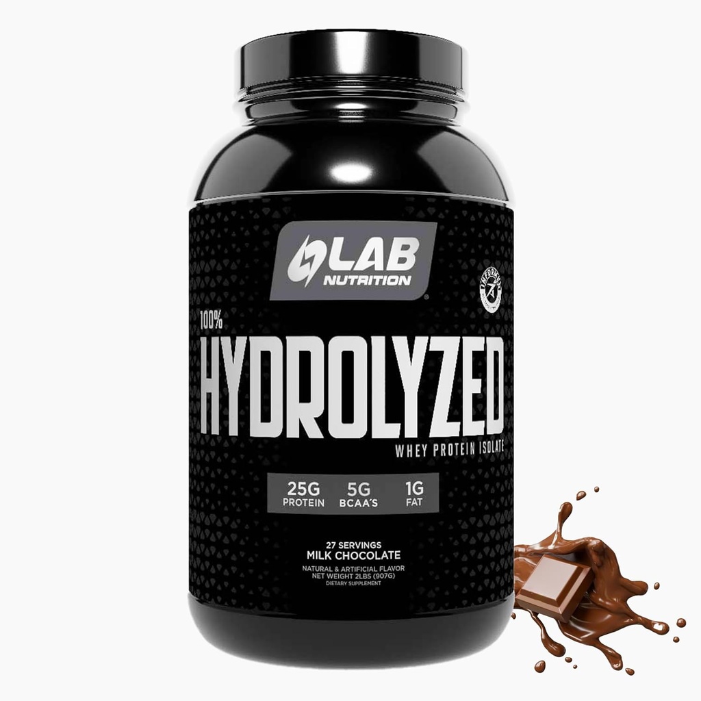 100% Terisolasi Whey Protein Hidrolyzed (2 Pounds, Chocolate Flavor) 25gr of Protein, Build Muscle, Lean Muscle Growth, Easy Dibuble, Gluten Free, Laktosa Free, Fast Absorbing.