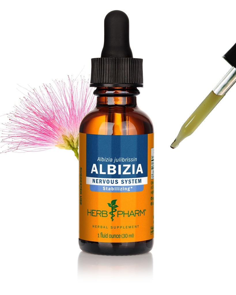 Herb Pharm Albizia Cair Ekstrak untuk Dukungan Sistem Gugup, 1 Fl Oz