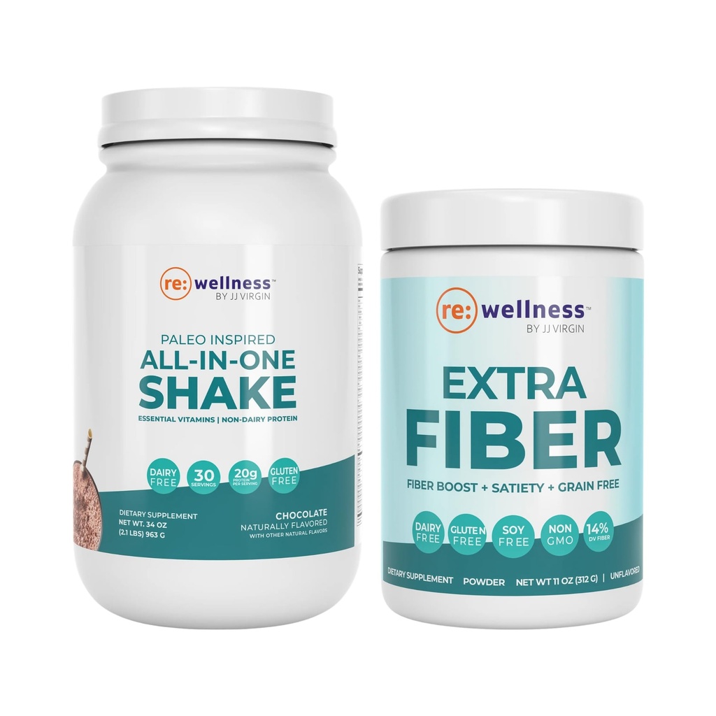 Menyalakan Wellness oleh JJ Virgin Chocolate Paleo All--inOne Shake dan Tambahan Powder Fiber Ekstra