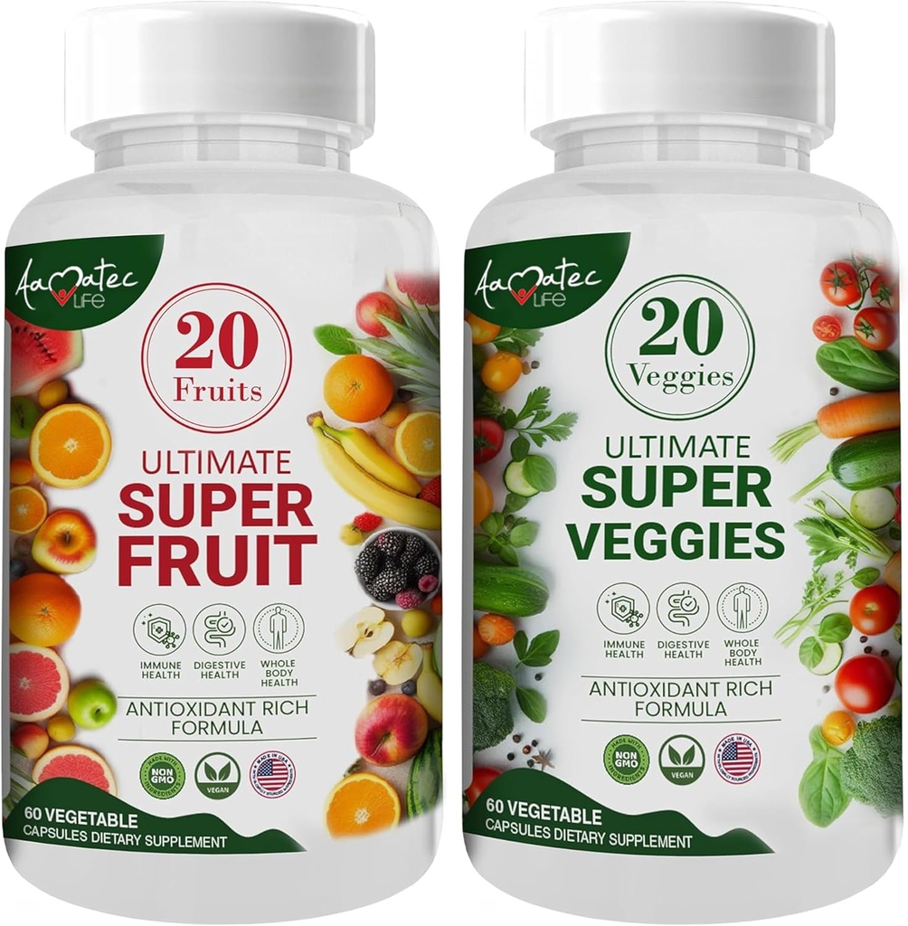 Buah dan Vegies Kehidupan Achalic Supplemen Dengan 70 Buah & Sayuran: 124; Suplemen Superfood Kekuatan untuk Pria & Perempuan: 124; Dietary Nutration Keseimbangan 124; Natural Fruit and Veggie Capsules 120 Kasules