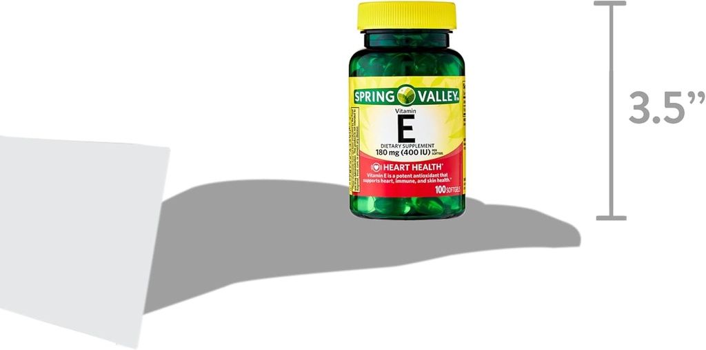 Spring Valley Vitamin E Heart Health Diet Suflet, 180 mg (400 IU), 200 Count