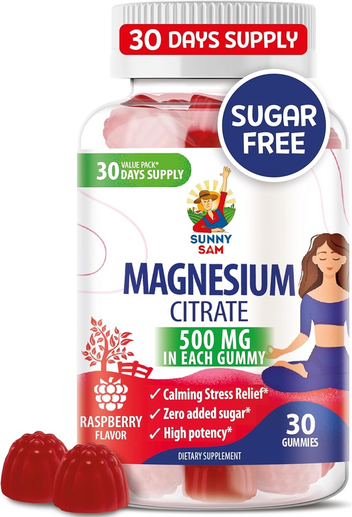 Gummies Magnesium untuk Anak & Dewasa - 500mg - Cuc Magnesium Chewate - Magnesium Tambahan Kota Magnesium untuk Mood & Muscle
