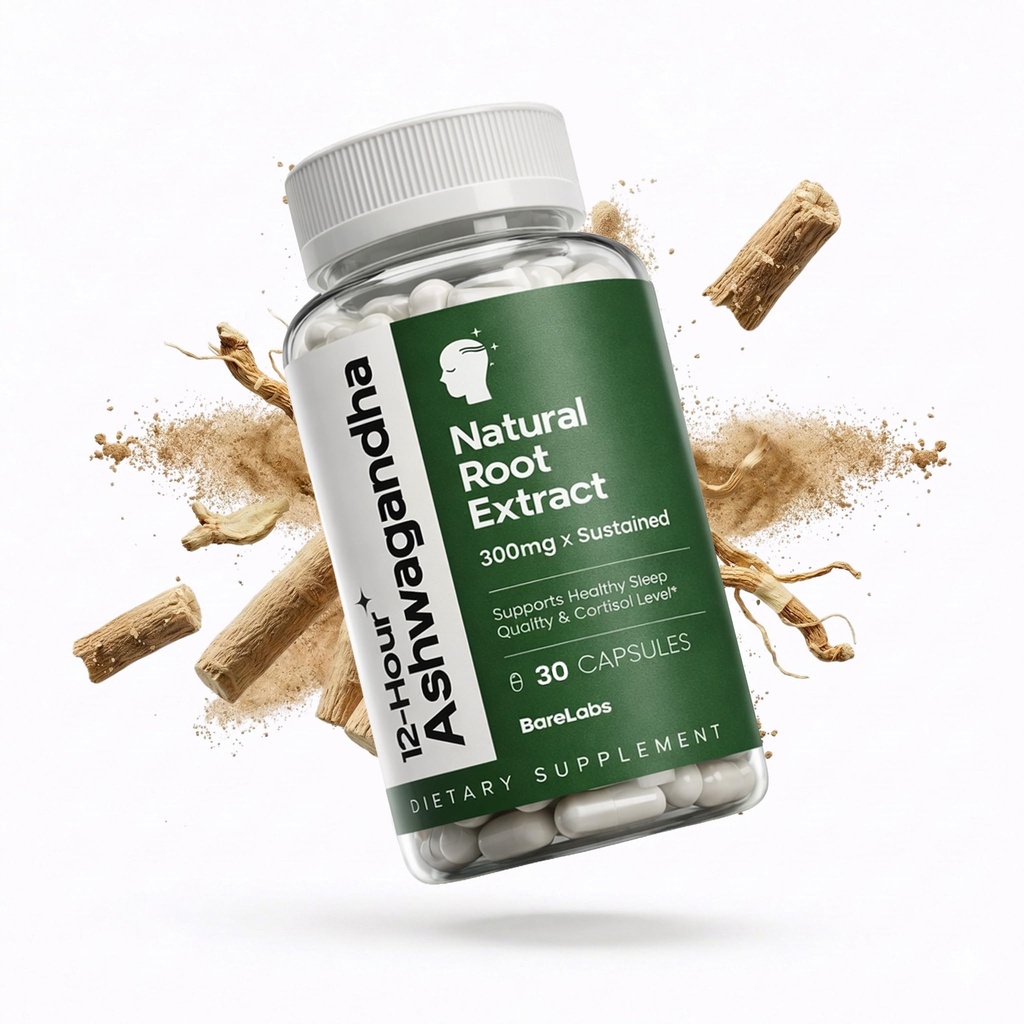 Ashwagandha 300mg + 12 Hour Rilis Root Extract (Prolanza ®) + Stress, Sleep & Energy Supplemen Dukungan Pria & Perempuan - 30 Hari Supppply