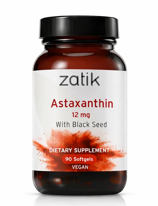 Zatik Affexanthin 12mg dengan Benih Hitam Organik, Antioksidan, 90 Vegan Softgels