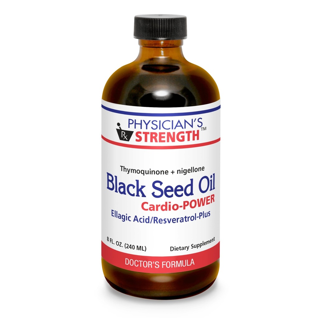 KekuatanDokter Kardio- Daya Benih Hitam - 8 lf oz - Ellagic Acid / Resveratril- Plus - Dukungan Kesehatan Lebih Baik - Non- GMO - 48
