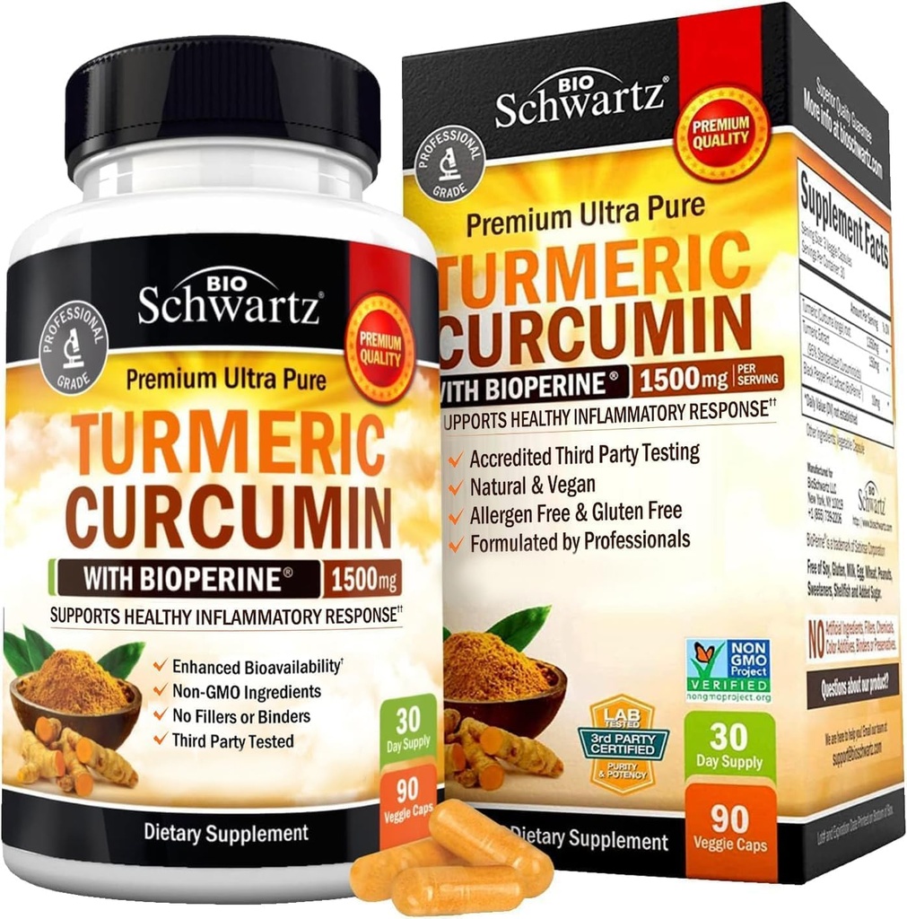 BioSchwartz Turmeric Curcumin 1500 dan Magnesium Bisglycinate Bundle