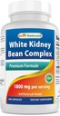 Kompleks White Kidney Bean Terbaik 1800 mg Per Servi- 180 Kapsul. Bukan-GMO, dan Gluten Bebas