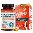 Glucosamin Chondroitin MSM Complement - Collagen Peptides, Turmeric dan Ginger, Acid Hyaluronic, Glucosamin Chondroitin Sulfate for Joint Comfort - Gluten Free, Non GMO, 90 Capsules