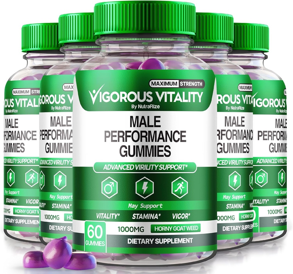 NutraRize (5 Pack) Vigorous Vigorous Vitaity Gummies, Vigorious Male Enhancement Gummies (5 Paket) Vitalitas Gummy, Horny Goat Weed for Men Gomitas Enchantment (300 Gummies)