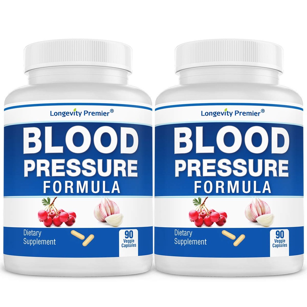 [2-Bottle Value Pack] Tekanan Darah Panjang Formula - Secara ilmiah diformulasikan dengan Hawthorn & 12 + Kualitas Semua Herbs Alami