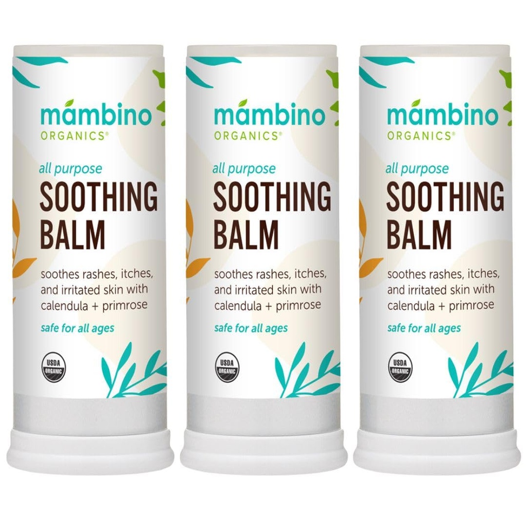 Semua Tujuan Balm - Organik, Mesir Calendula & Evening Primrose - Itch Relief untuk Bug Bites, Diaper Rash, Irroted Skin, Baby Balm Stick - Bebas oleh Organisasi Mambino, 3- Pack