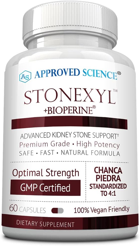 Disetujui Stonexyl Ilmiah - Herbal Dukungan untuk Kidney Stones - 60 Capsules - Chanca Piedra