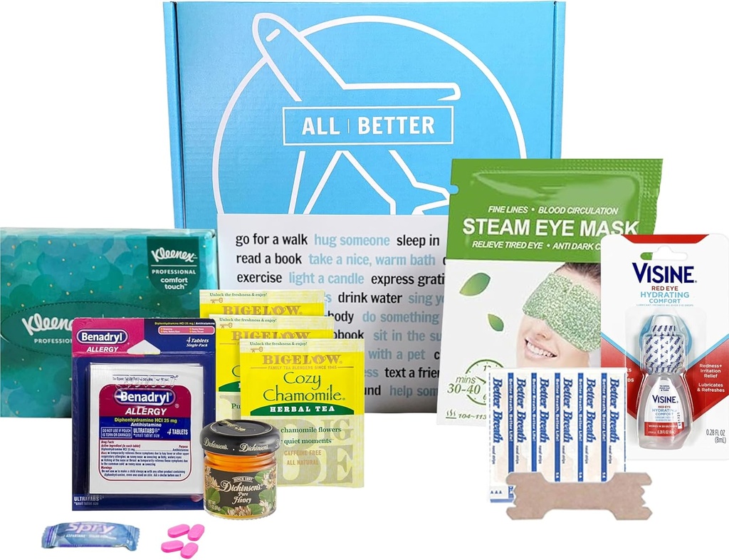 Semua 124; Better Allergy Care Paket untuk Teman Sakit dengan Allergies atau Hayfever, Dapatkan Nah Soon Gift Basket, Box No 07 (Medium)