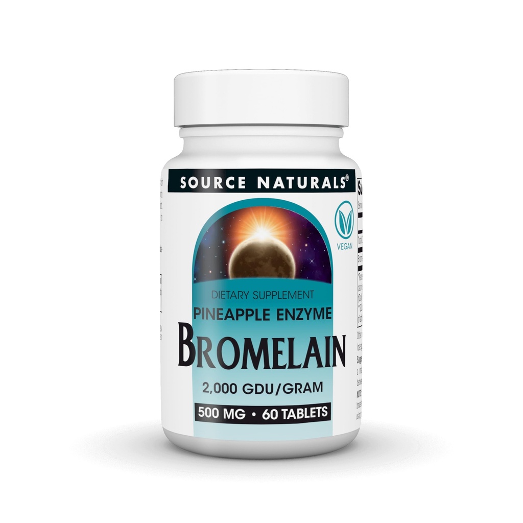 Sumber Bromelain, 2.000 GDU / GRAM, Pineapple Enzyme, 500 MG - 60 tablet